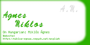 agnes miklos business card